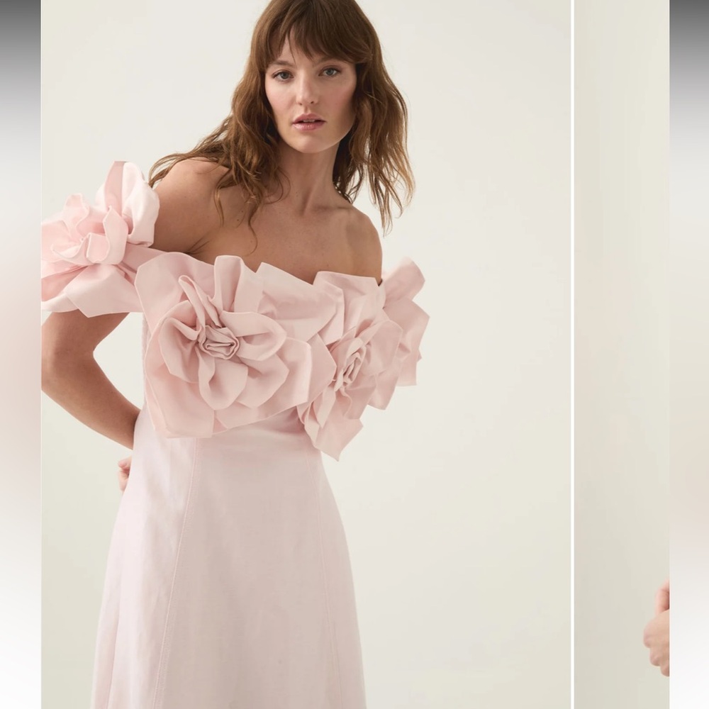 Aje Pastel Pink Etta Midi Dress - Picture 3 of 9